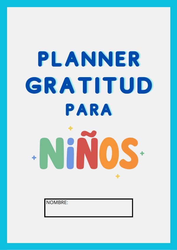 Portada de Planner de gratitud para niñas y niños